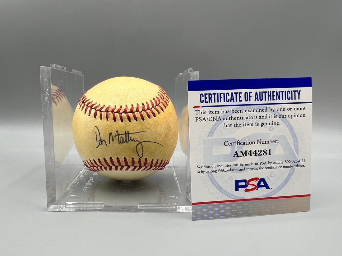 Don Mattingly Authentic Official American League Signed Baseball W/ PSA COA (1 of 4)