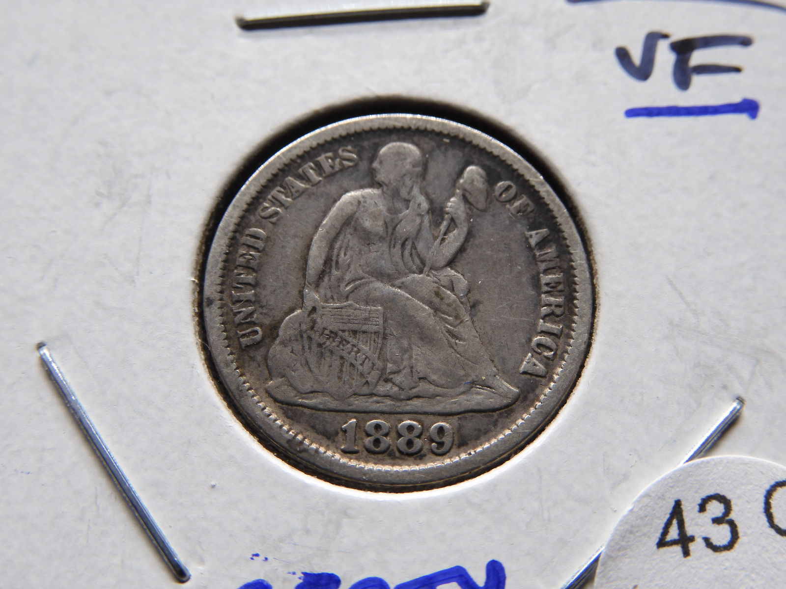 1889 Seated Liberty Dime, HIGH GRADE, Excellent Details, Full Liberty (1 of 3)