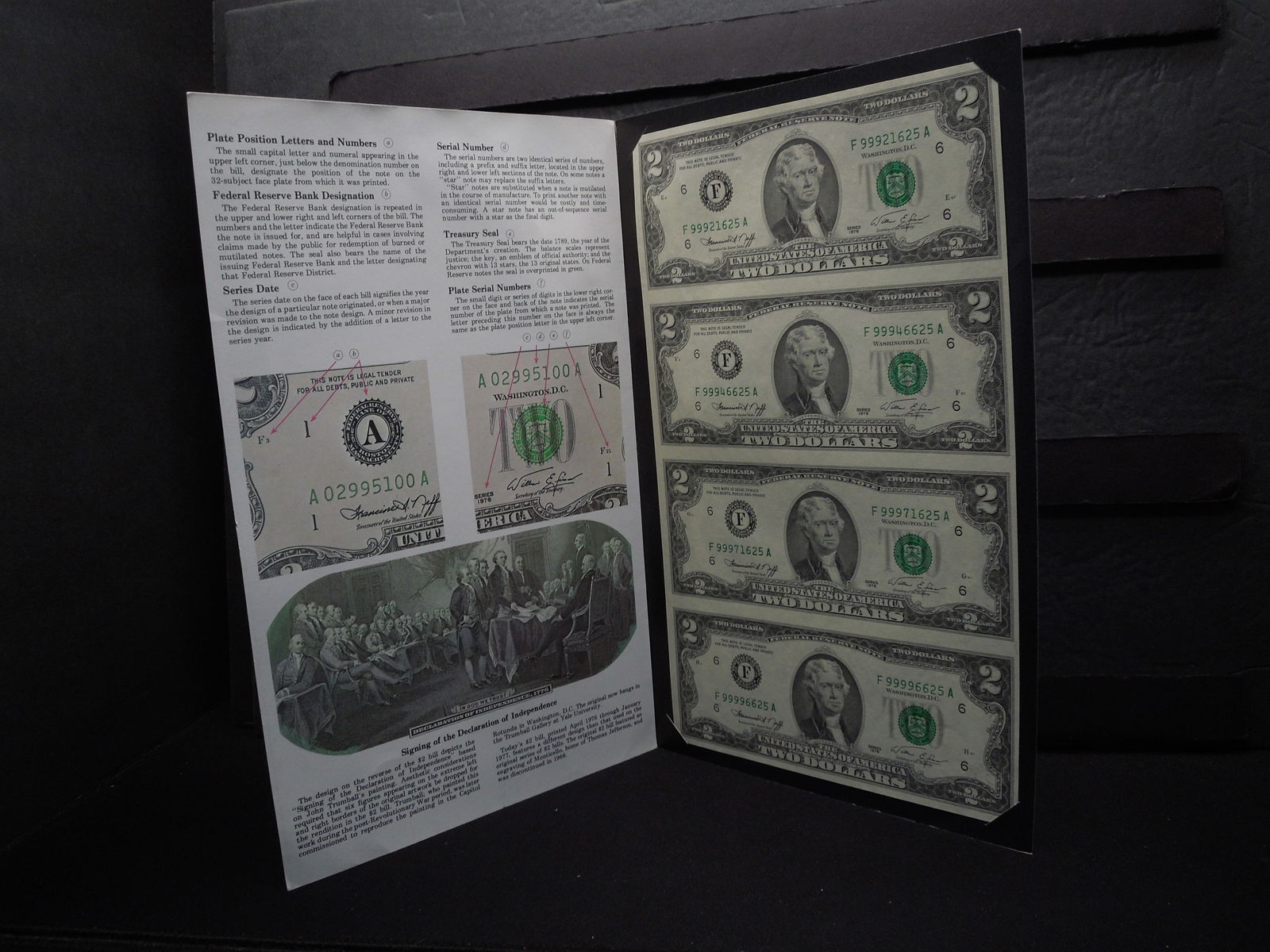 UNCUT SHEET OF 4 SERIES 1976 $2 FRN (1 of 6)