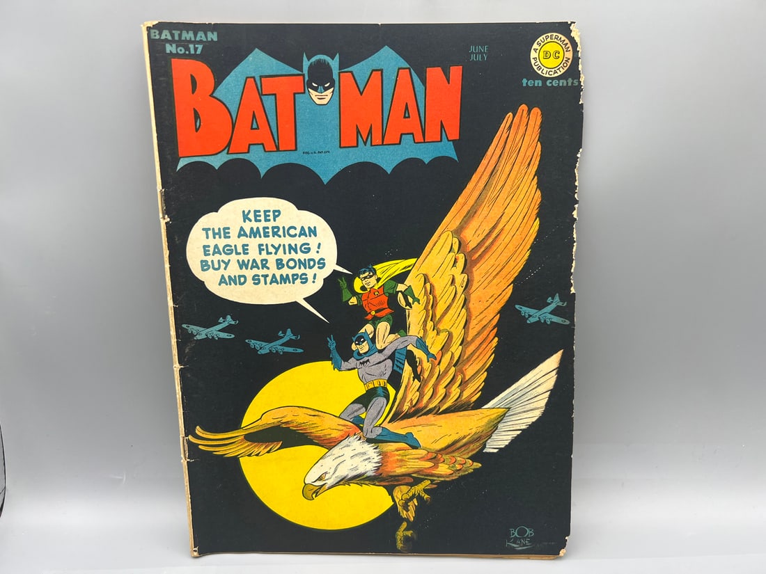 Batman #17 (1943) - Classic War Cover - Penguin Appearance - DC Comics - Tough! (1 of 4)