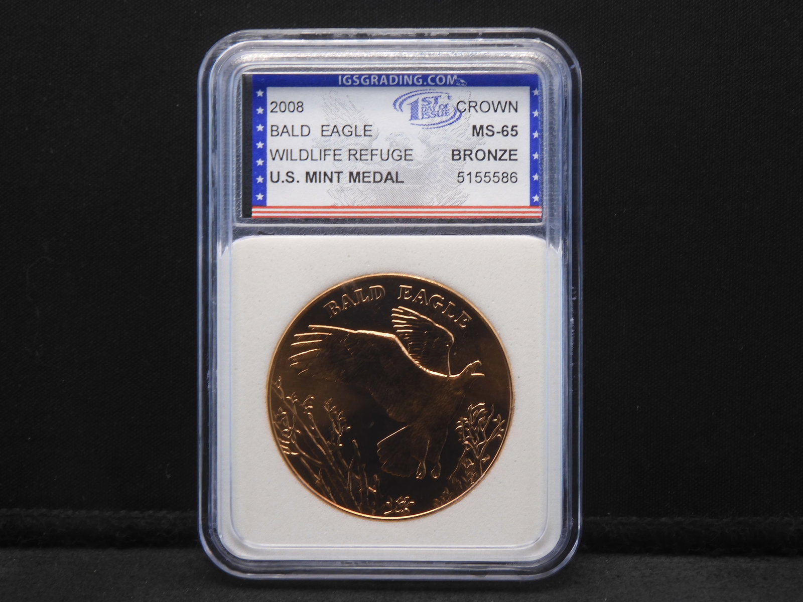 2008 Bald Eagle Wildlife Refuge - U.S. Mint Medal - MS-65 BRONZE: 2008 Bald Eagle Wildlife Refuge - U.S. Mint Medal - MS-65 BRONZE