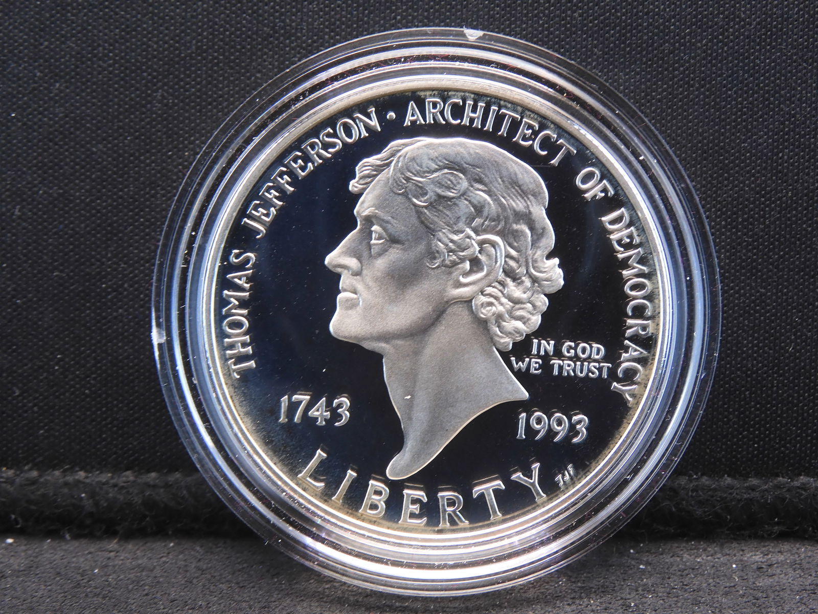1993-S Thomas Jefferson 250th Anniv. Proof Silver Dollar OGP (1 of 3)