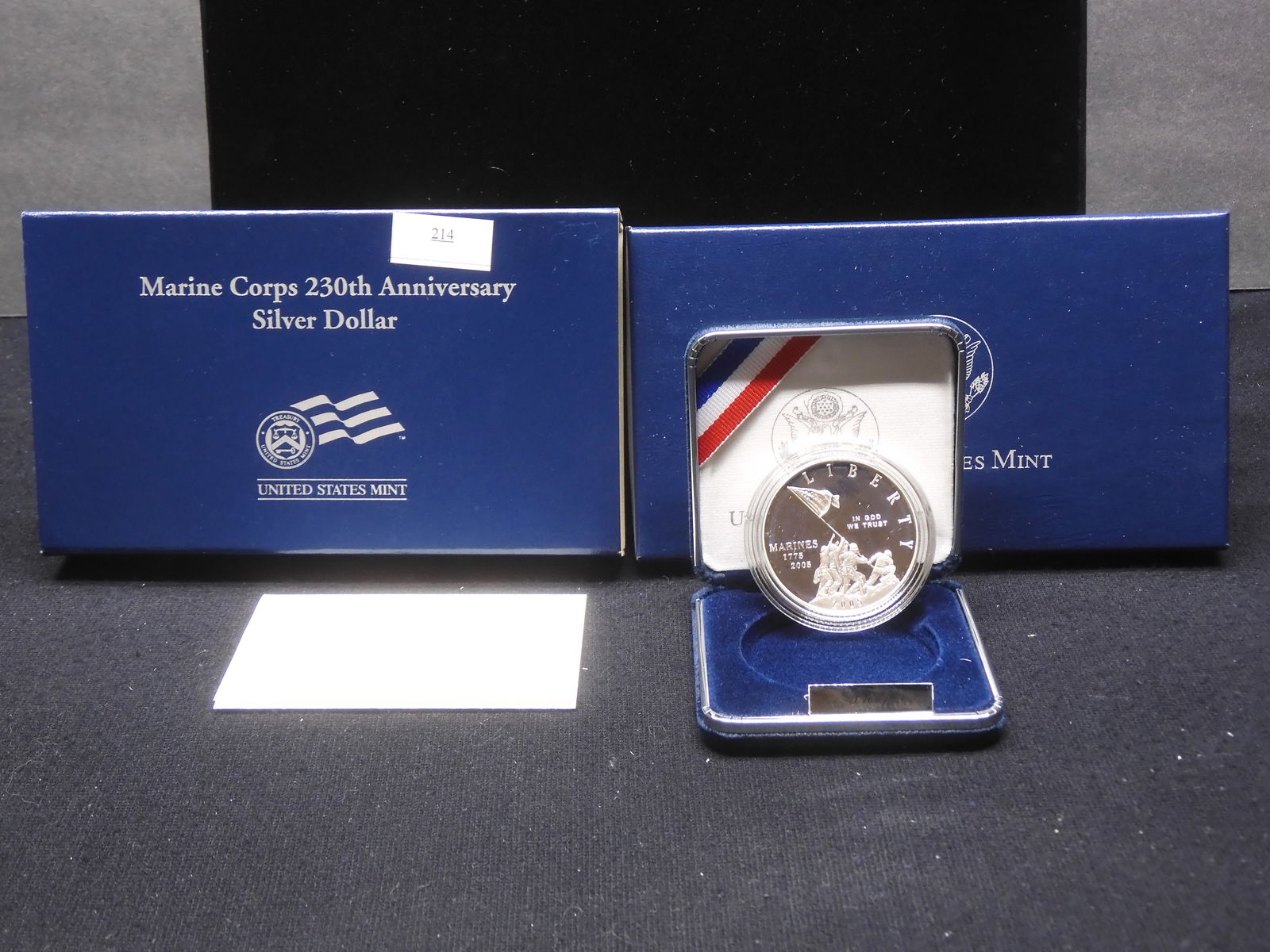 2005-P Marine Corp 230th Anniv. Proof Silver Dollar - OGP (1 of 4)