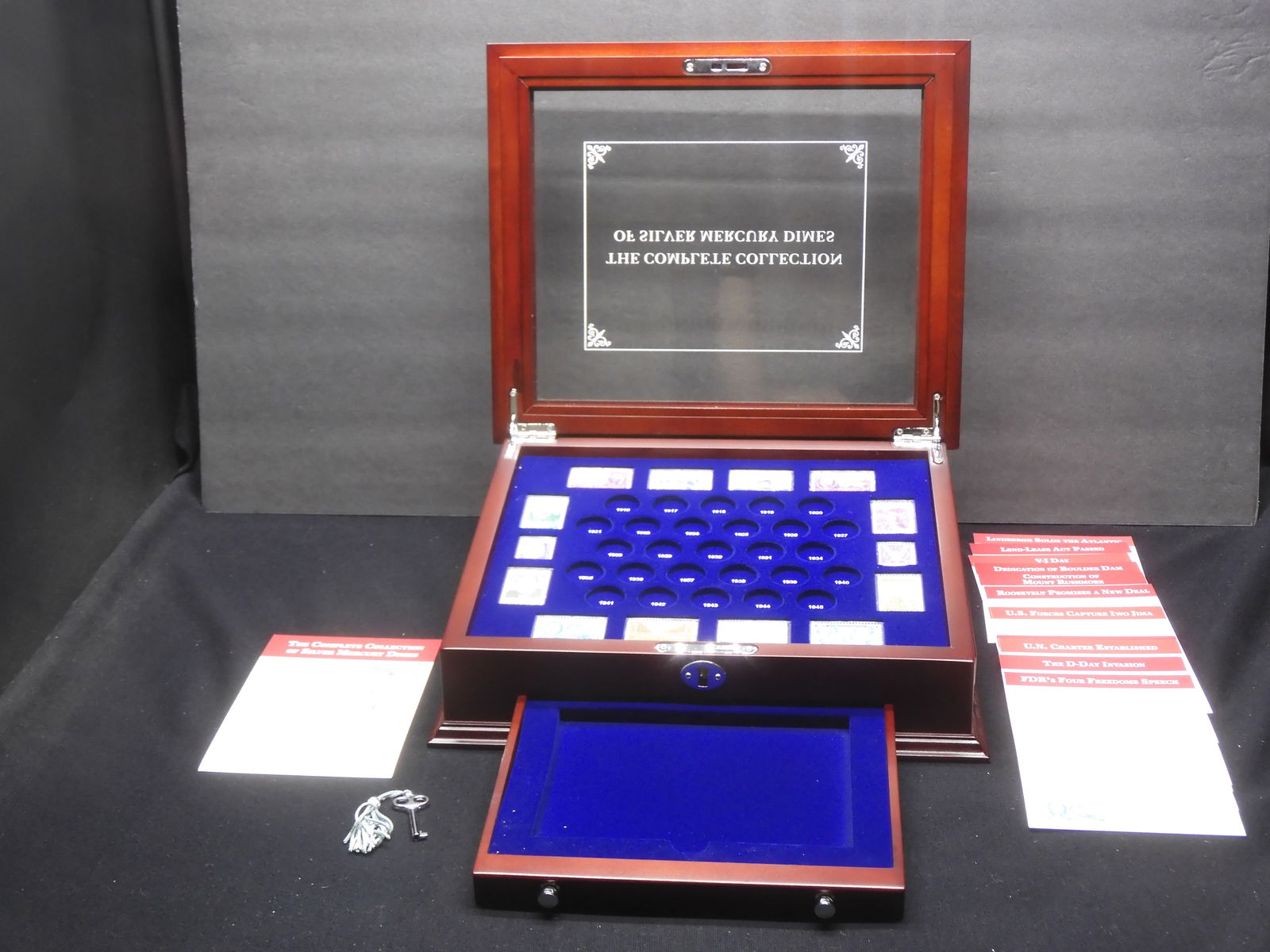 EMPTY Wooden Case for Complete Collection of Silver Mercury Dimes - 14 U.S. Postal Stamps Included (1 of 16)