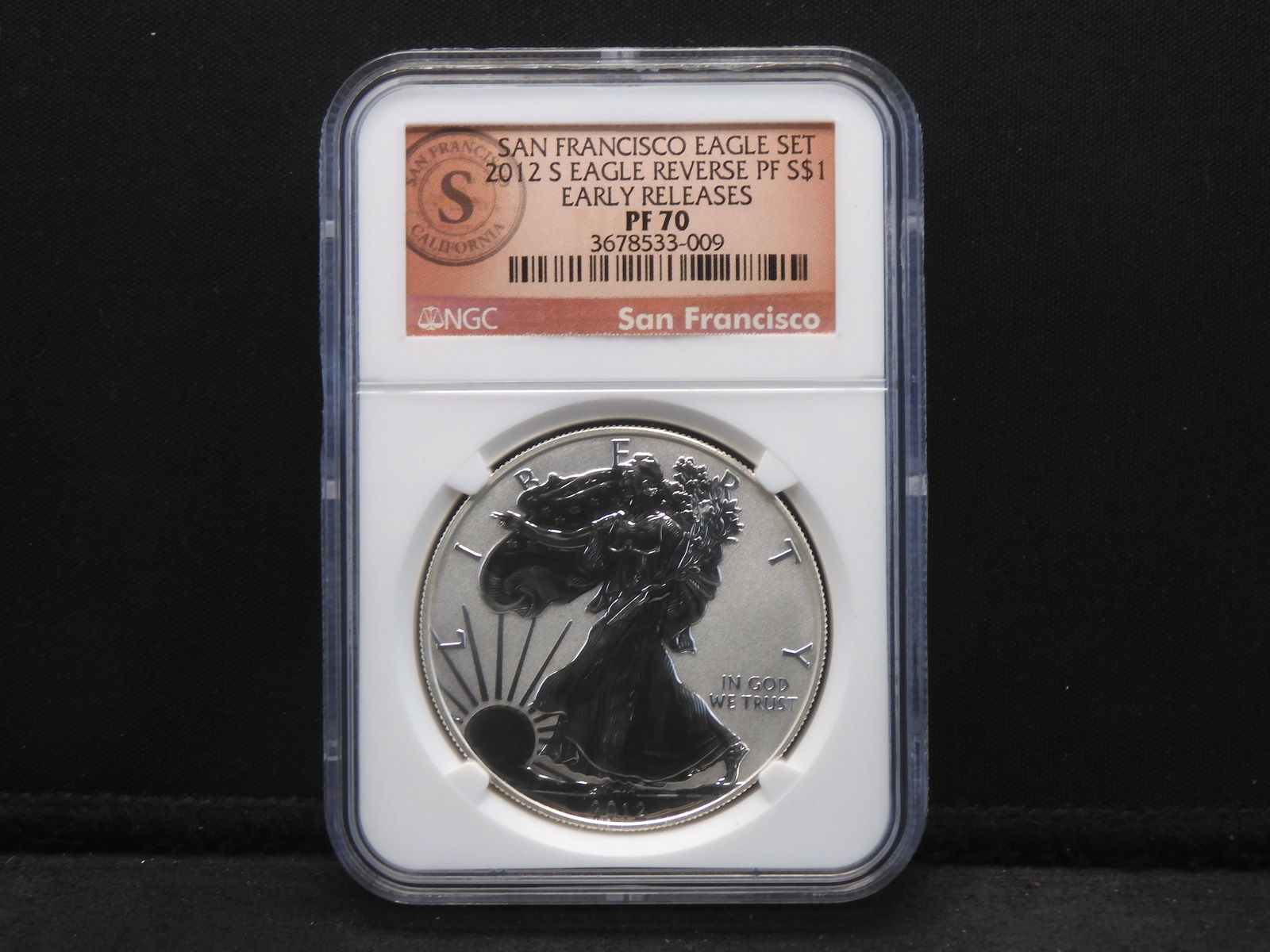 2012-S American Silver Eagle - REVERSE PROOF - NGC PF70 Early Releases - San Francisco (1 of 4)