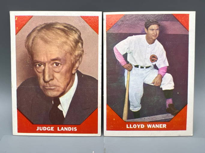 Lot Of (2) 1960 Fleer Baseball Cards Judge Landis 64 And Lloyd Waner 78