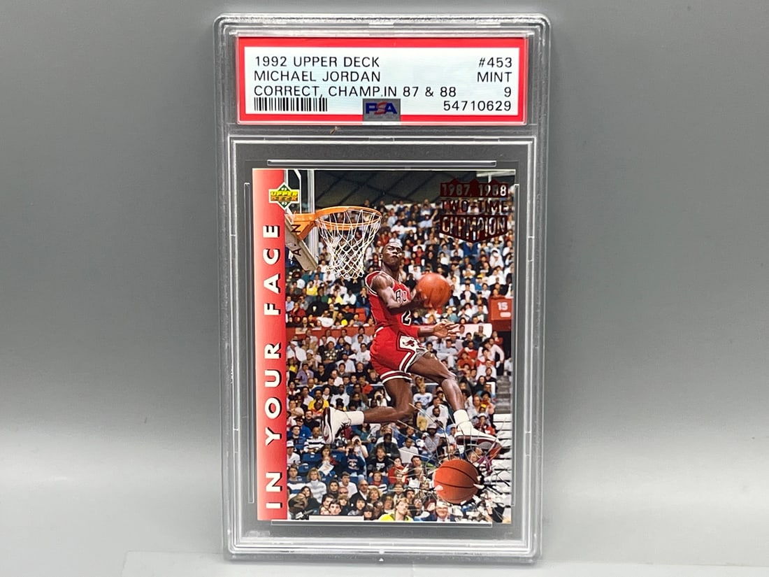 1992 Upper Deck Michael Jordan #453 Correct Champ in 87 & 88 PSA Mint 9 (1 of 2)