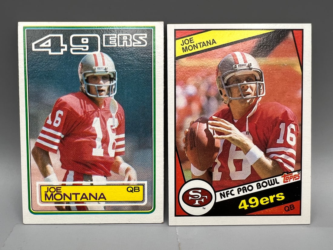 Lot of (2) Joe Montana cards 1983 Topps Joe Montana #169 and 1984 Topps #358 (1 of 2)