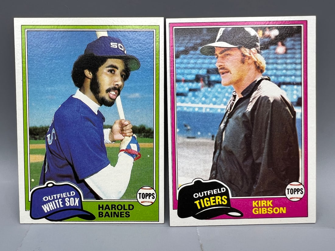 Lot of (2) HOF and STAR RC 1981 Topps Baines #347 and 1981 Topps Kirk Gibson #315 (1 of 2)