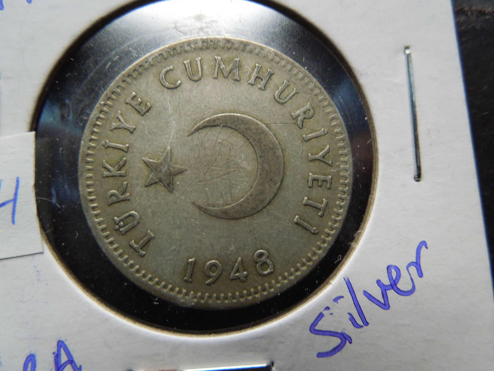 1948 Turkey 1 Lira SILVER coin (1 of 3)