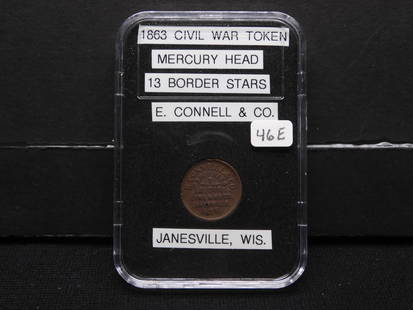 1863 Civil War Token, Janesville, Wis.: 1863 Civil War Token, Janesville, Wis.