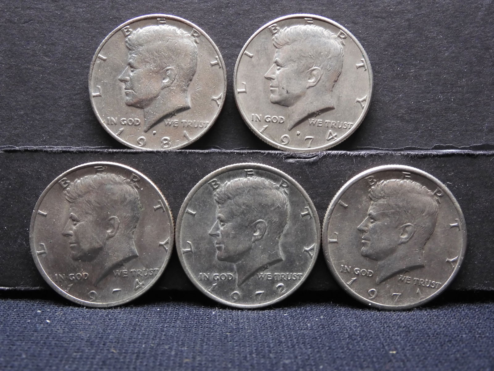 1971, 1972, 1974-D, 1974, 1981 Kennedy Half Dollars (1 of 2)