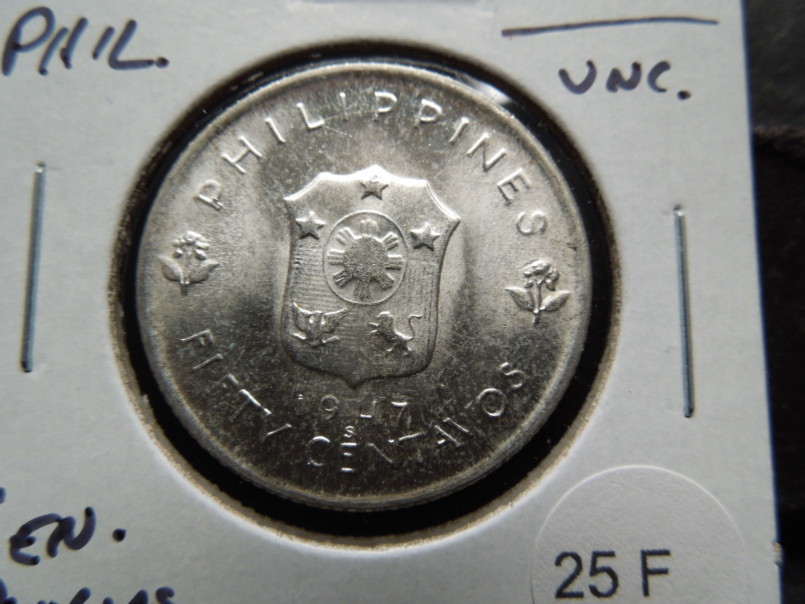 1947-S Philippines 50 Centavos. UNC. General Douglas MacArthur. (1 of 3)