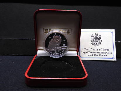 1995 Isle of Man .925 silver Cat crown 1 TOZ. GEM Proof in original box. Turkish Cat.: 1995 Isle of Man .925 silver Cat crown 1 TOZ. GEM Proof in original box. Turkish Cat.