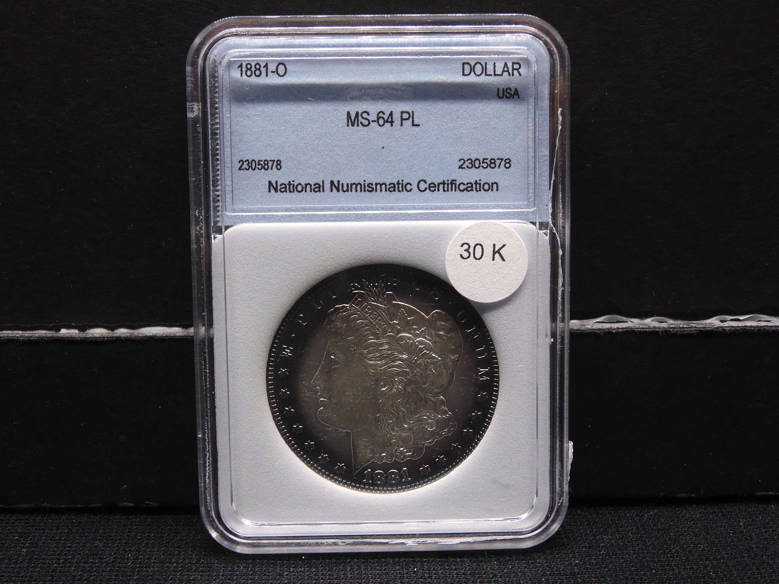 1881-O (SILVER Semi-rare) NNC MS 64 Proof Like - Morgan Dollar - Toned - Great Shine (1 of 4)