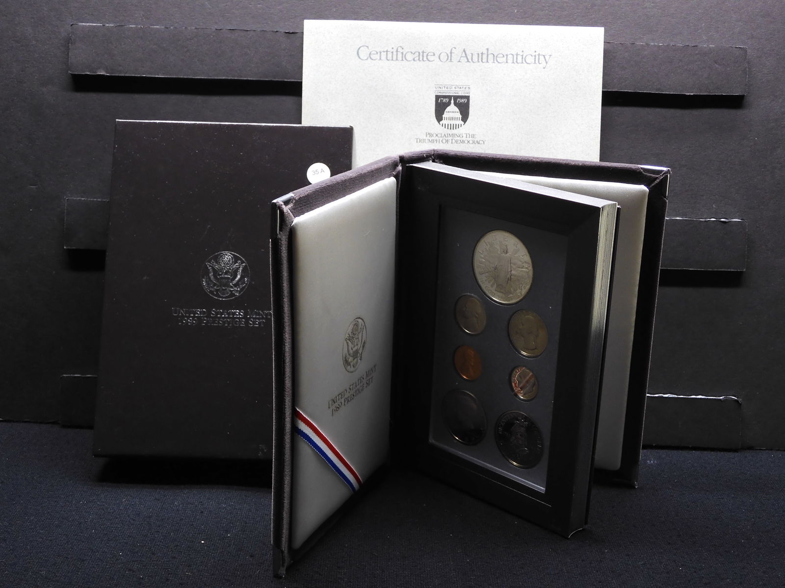 1989-S Prestige Proof set.  Regular coinage plus Congressional silver commemorative $1. GEM Proof in (1 of 4)