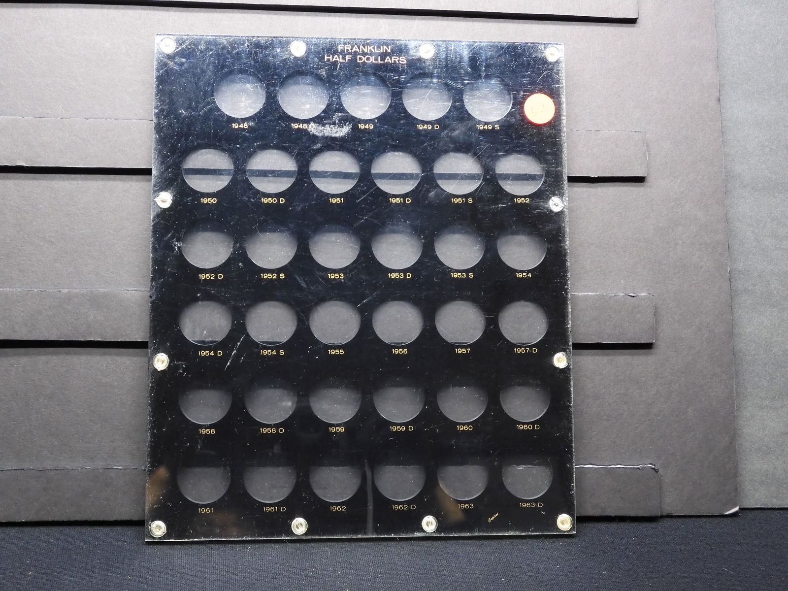 Capital Plastics holder for A Franklin Half Set, 1948-63..  Used but in great shape. (1 of 2)