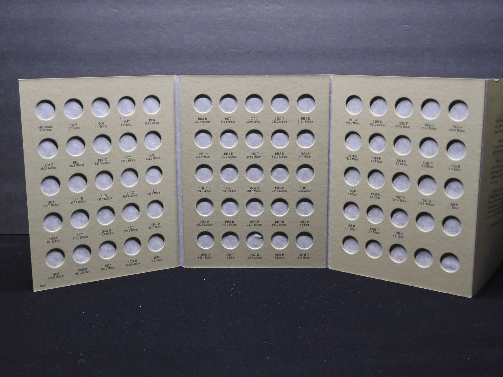 Empty Harris Tri-Fold Roosevelt Dime - 1965-1999 (1 of 2)