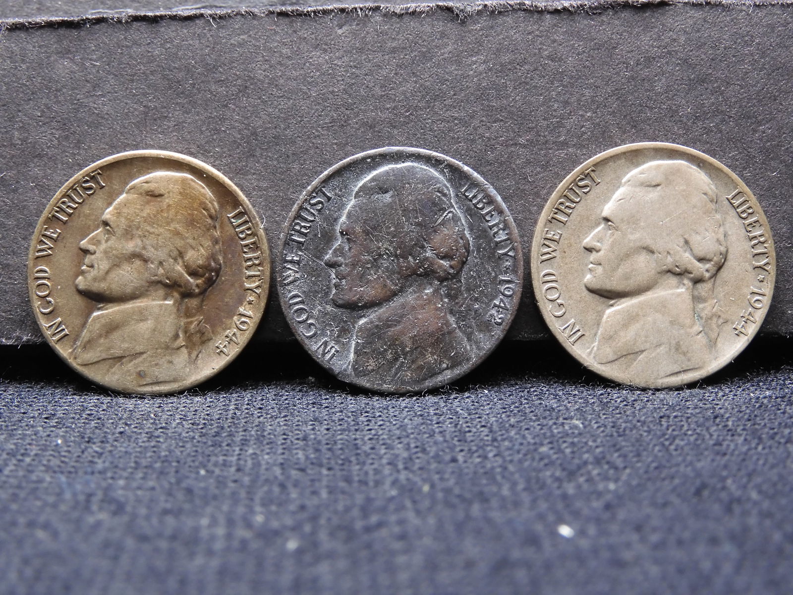 1942-P, 1944-D, 1944-S 35% Silver Jefferson Nickels (1 of 2)