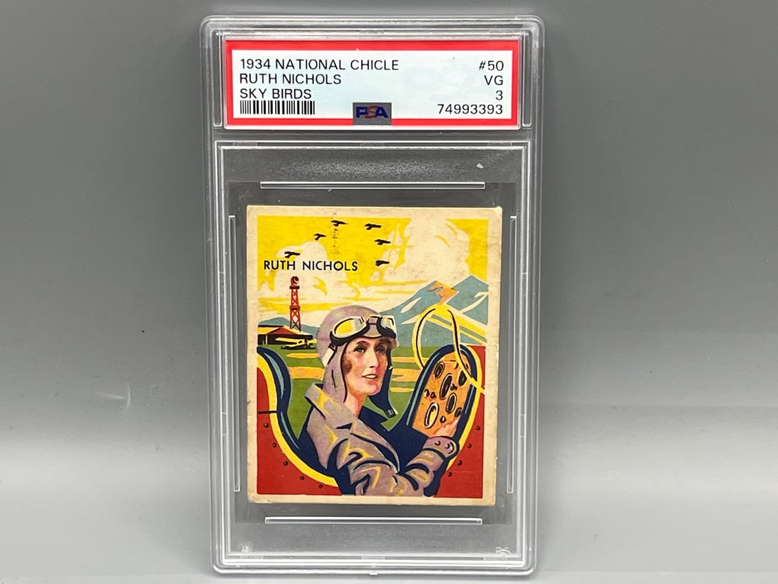 1934 National Chicle Ruth Nichols Sky Birds #50 PSA VG 3: 1934 National Chicle Ruth Nichols Sky Birds #50 PSA VG 3