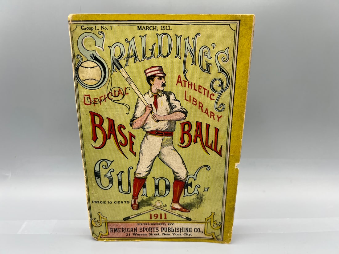 1911 Spalding Official Athletic Library Baseball Guide W/ Honus Wagner, Ty Cobb, & Many More Inside (1 of 6)