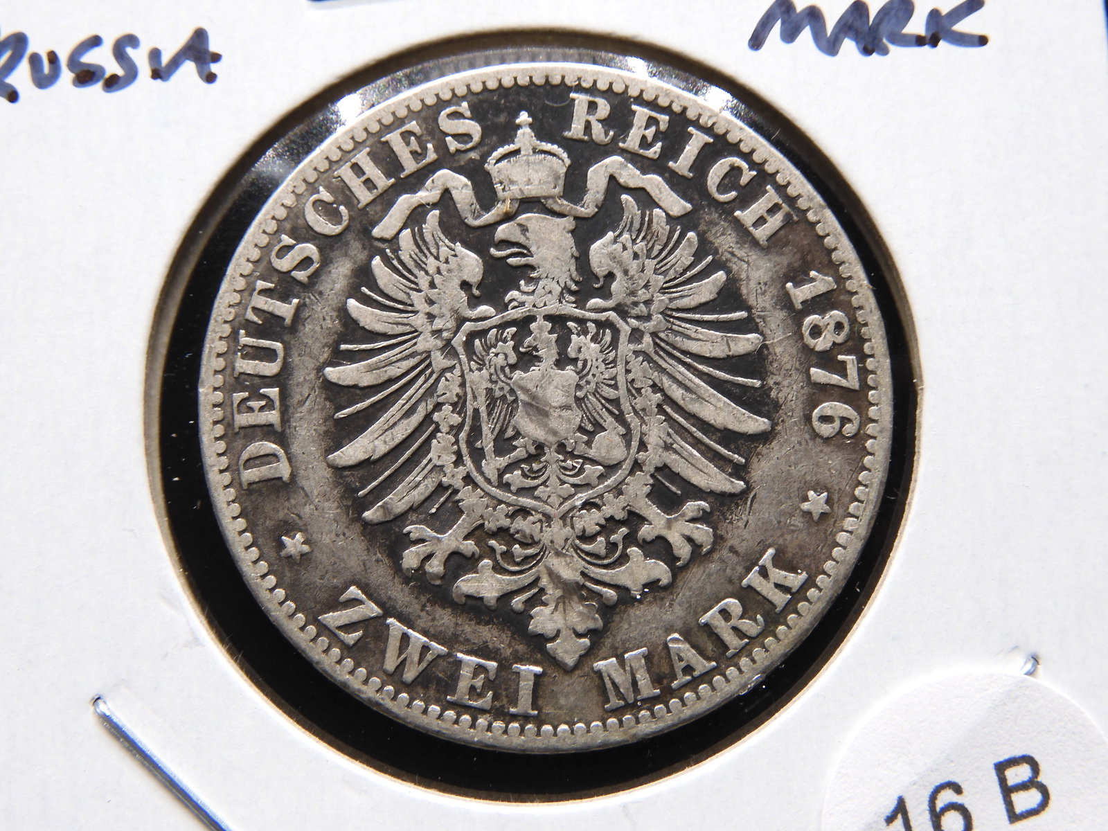 1876-A Prussia Silver 2 Mark. (1 of 3)