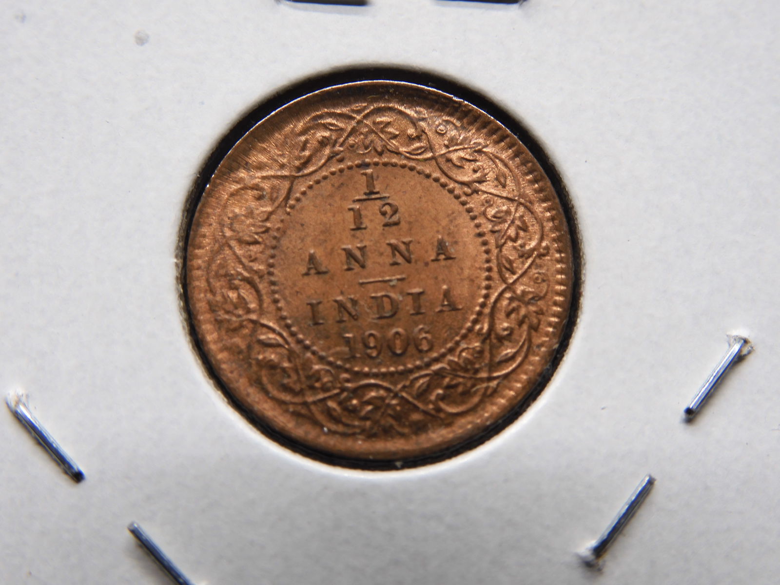 1906 India 1/12 Anna. Nice UNC. Scarce. (1 of 3)