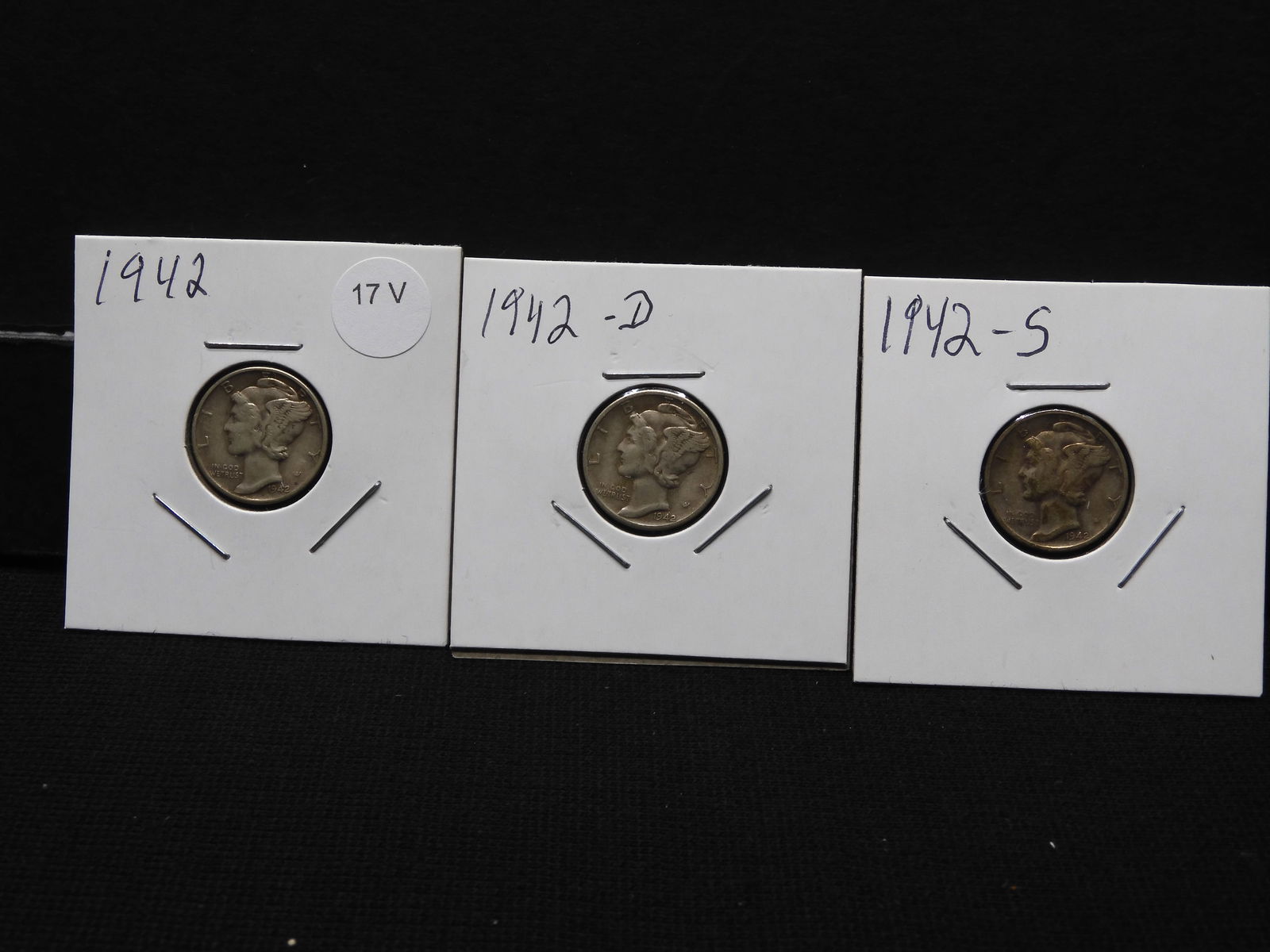 1942 P,D,S Mercury Dimes (1 of 3)