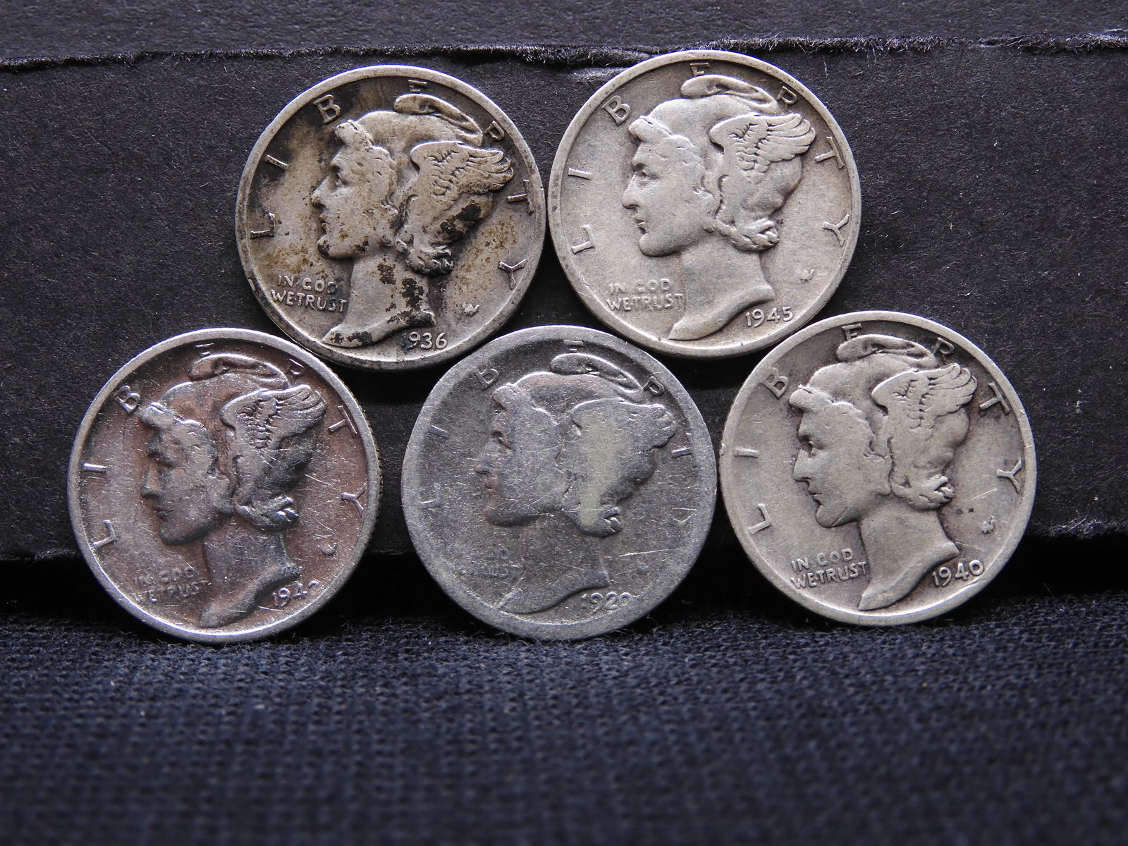 1920, 36, 40-S, 42-S, 45-S Mercury Dimes (1 of 2)