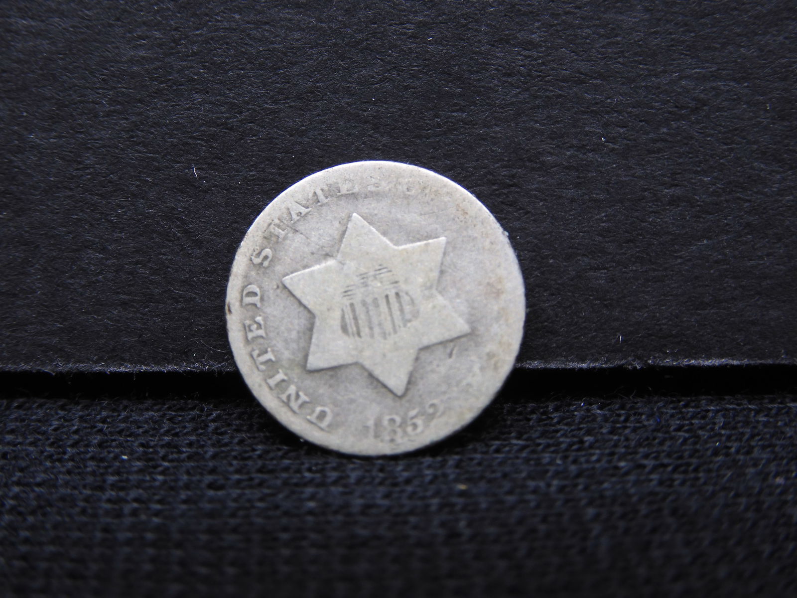 1852 Three Cent Silver.  Original VG. (1 of 3)