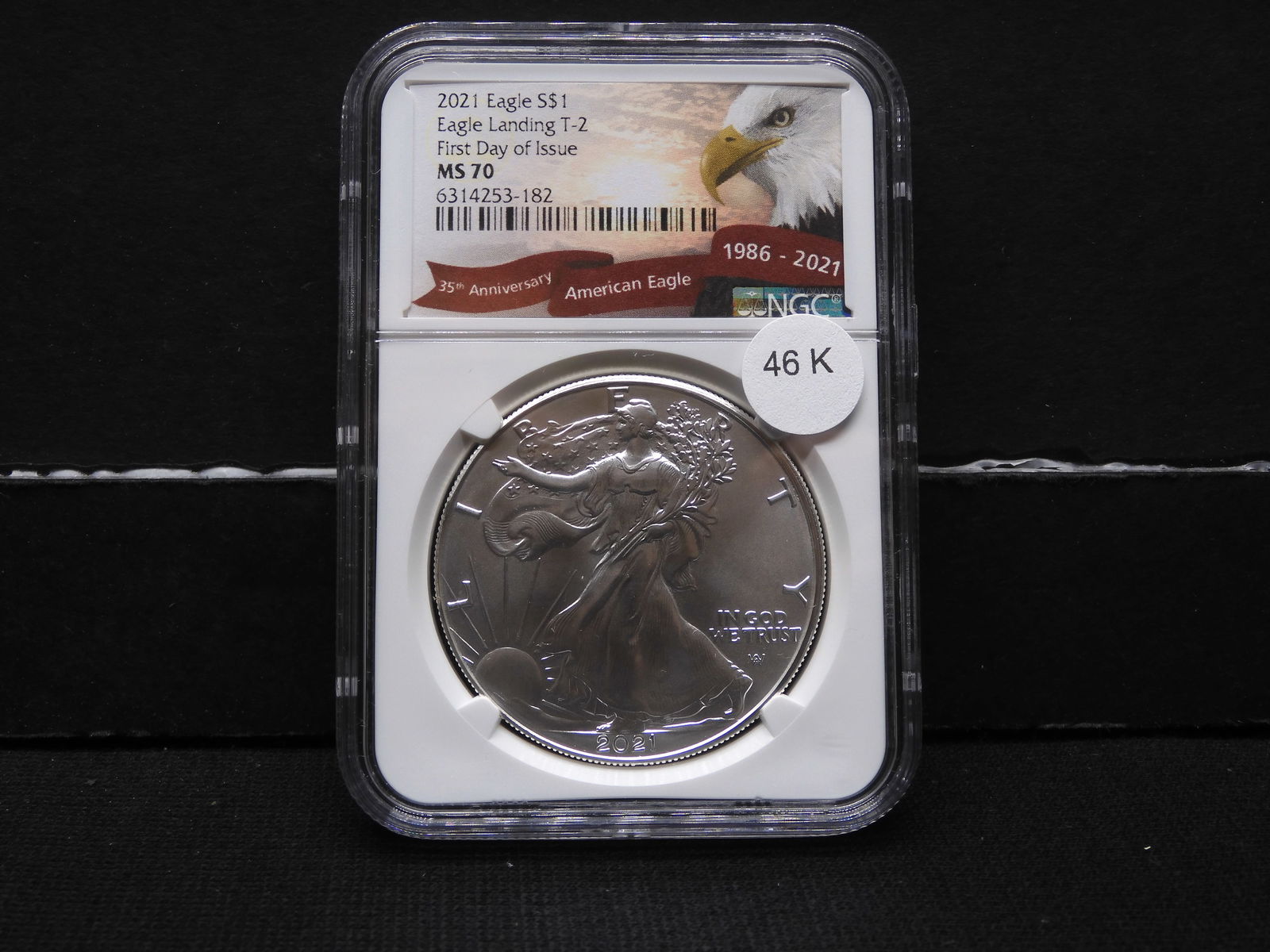 2021 (SILVER) NGC MS 70 - First Day of Issue - American Eagle - EAGLE LANDING TYPE 2 (1 of 3)