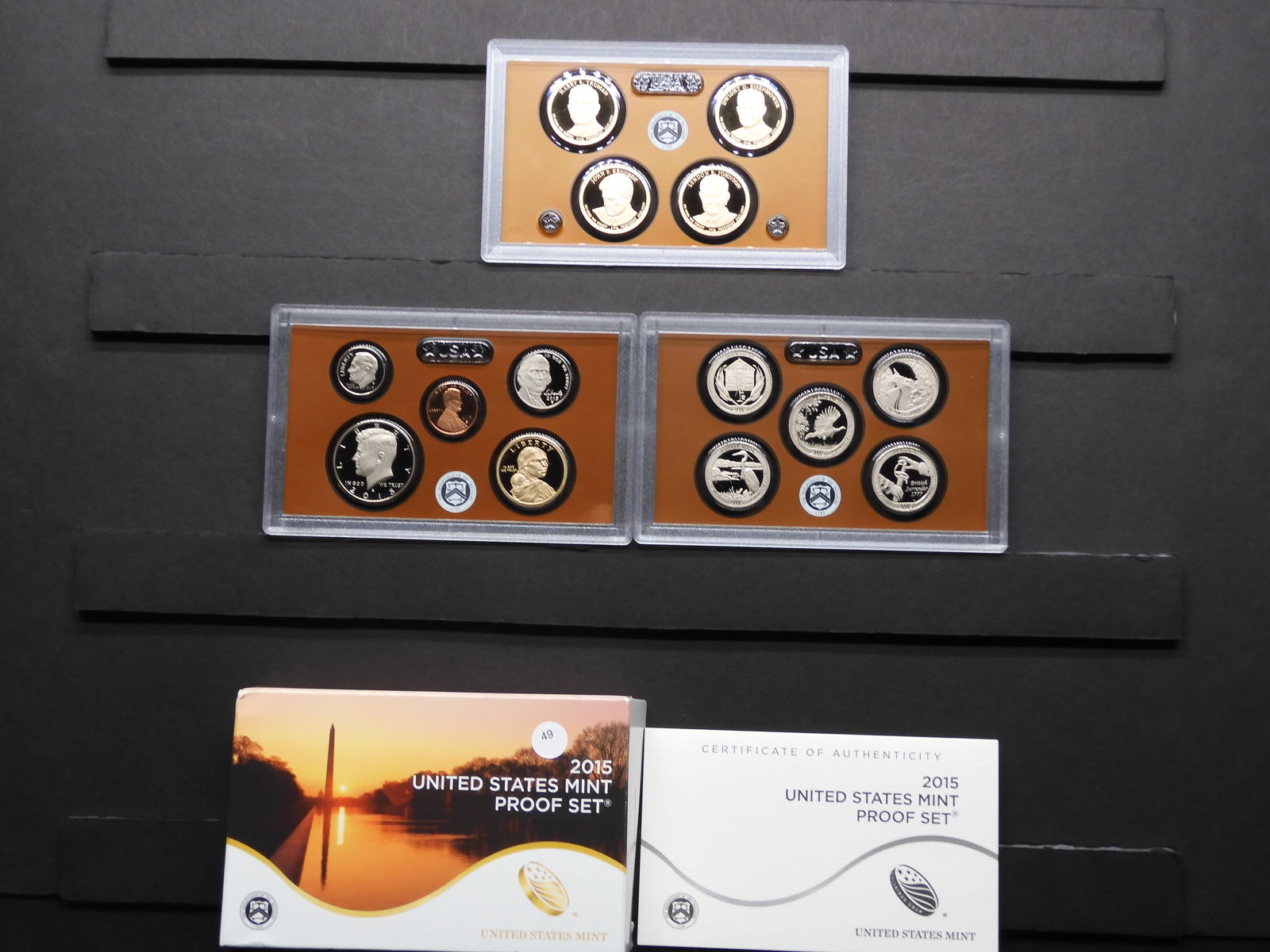 2015-S fourteen-coin US proof set.  GEM in original box.  Presidential dollars, parks quarters, and (1 of 8)