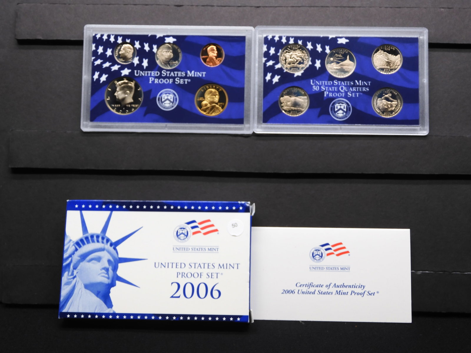 2006-S ten-coin US proof set.  GEM in original box. Presidential dollars, Sacajawea $1, and regular (1 of 6)