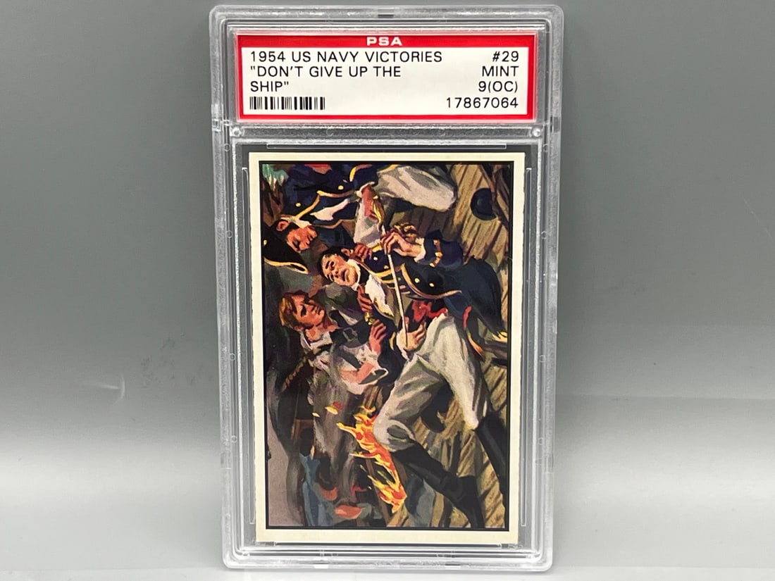 1954 US Navy Victories "Don't Give Up The Ship" #29 PSA Mint 9 (OC): 1954 US Navy Victories "Don't Give Up The Ship" #29 PSA Mint 9 (OC)