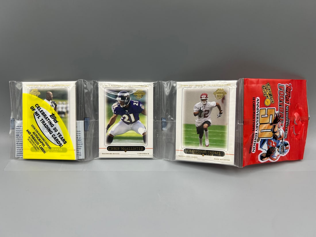 2005 Topps Football Unopened Rack Pack - Possible Aaron Rodgers RC? (1 of 2)