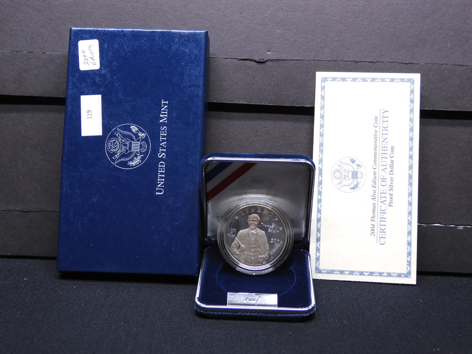 2004-P Thomas Alva Edison Proof Silver Dollar - OGP (1 of 4)