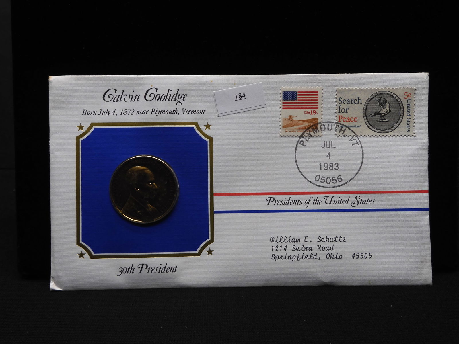 Presidents of the U.S. - Calvin Coolidge Medal & First Day Cover - Jul. 4, 1983 (1 of 5)