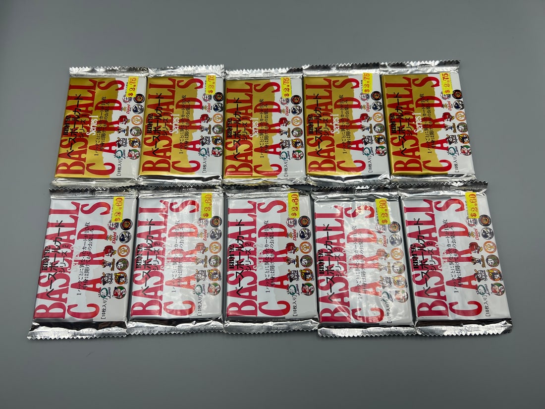 Lot of (10) Assorted 1992 BBM Japanese Baseball Series 1 & Series 2 Unopened Wax Packs (1 of 2)