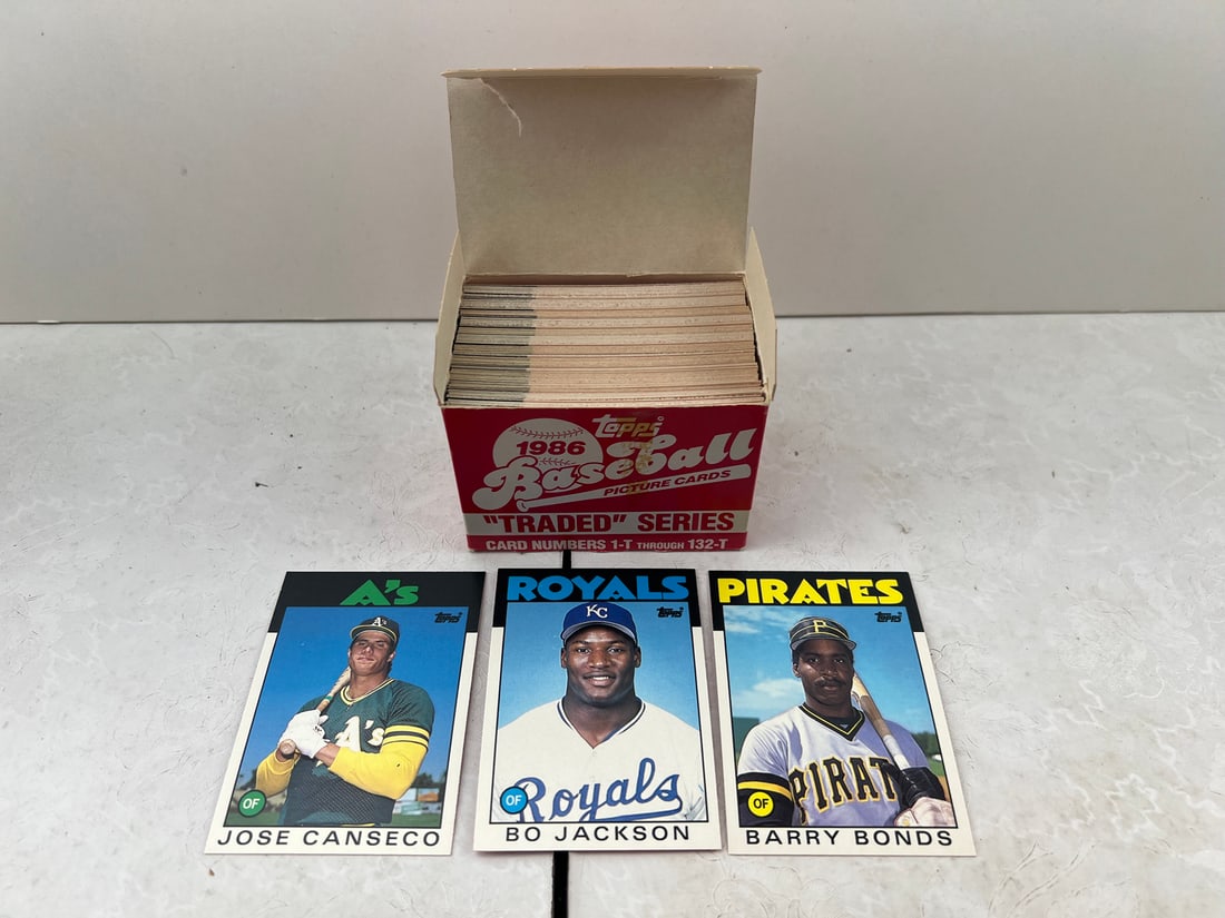 1986 Topps Traded Baseball Complete Set - Barry Bonds RC, Bo Jackson RC, & Jose Canseco RC (1 of 3)