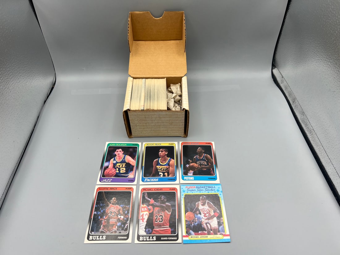 1988 Fleer Basketball Complete Set with Sticker Set - Michael Jordan 3rd Year, Rookies of Scottie (1 of 3)