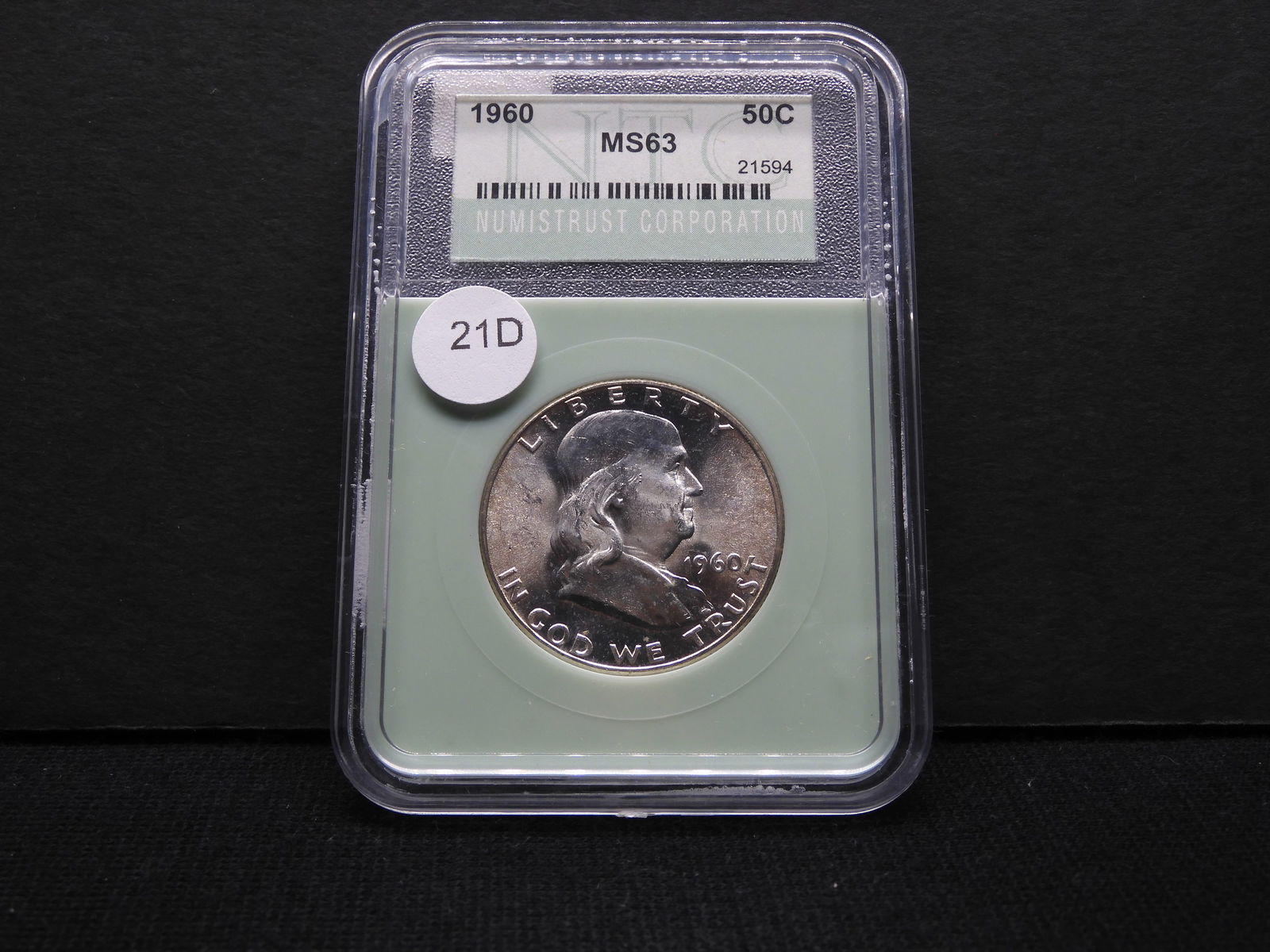 1960 Franklin Half Dollar  NTC MS63 (1 of 4)