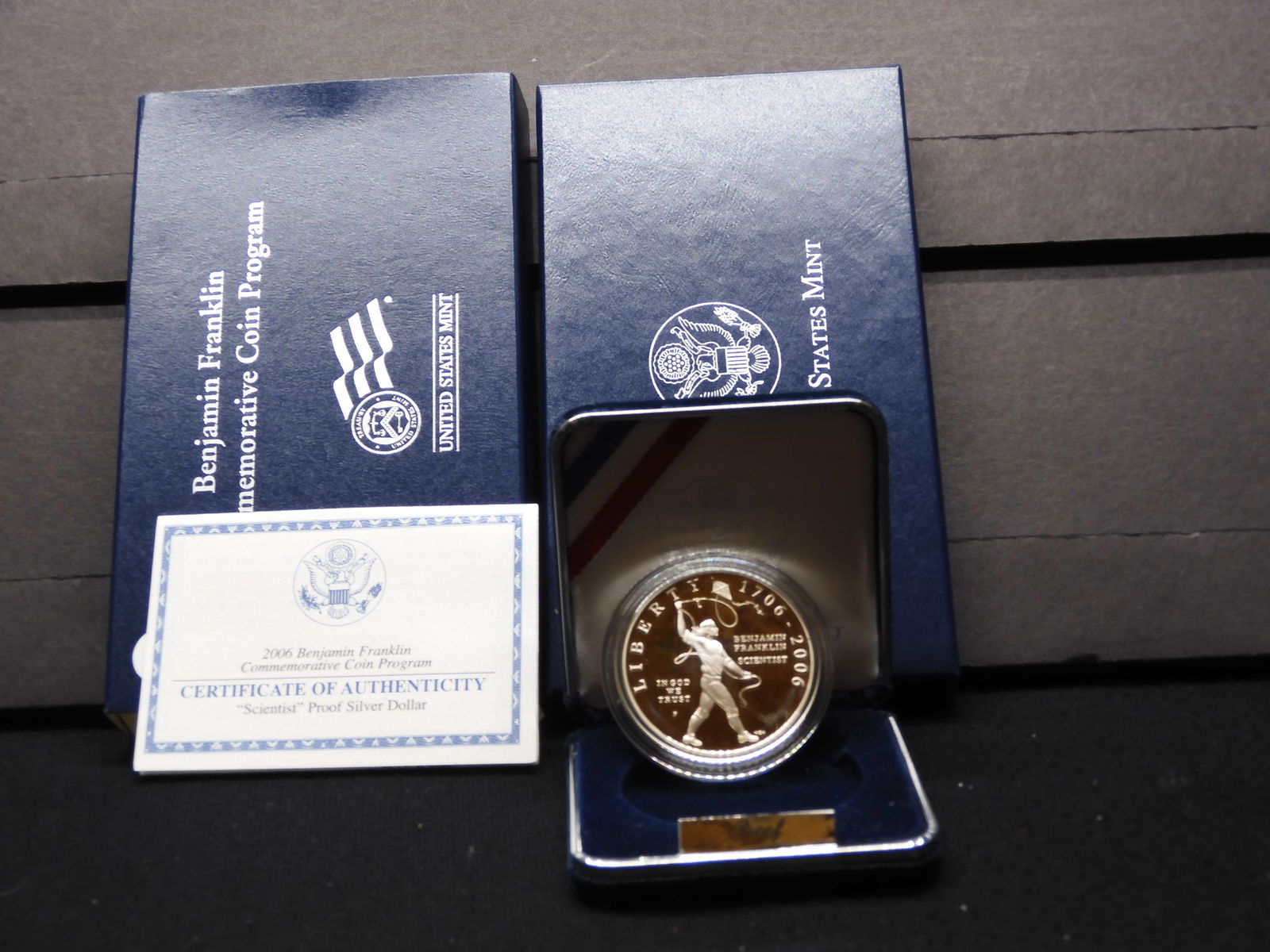 2006-P Benjamin Franklin  Proof Silver Dollar Commemorative Coin in OGP w/ COA (1 of 4)