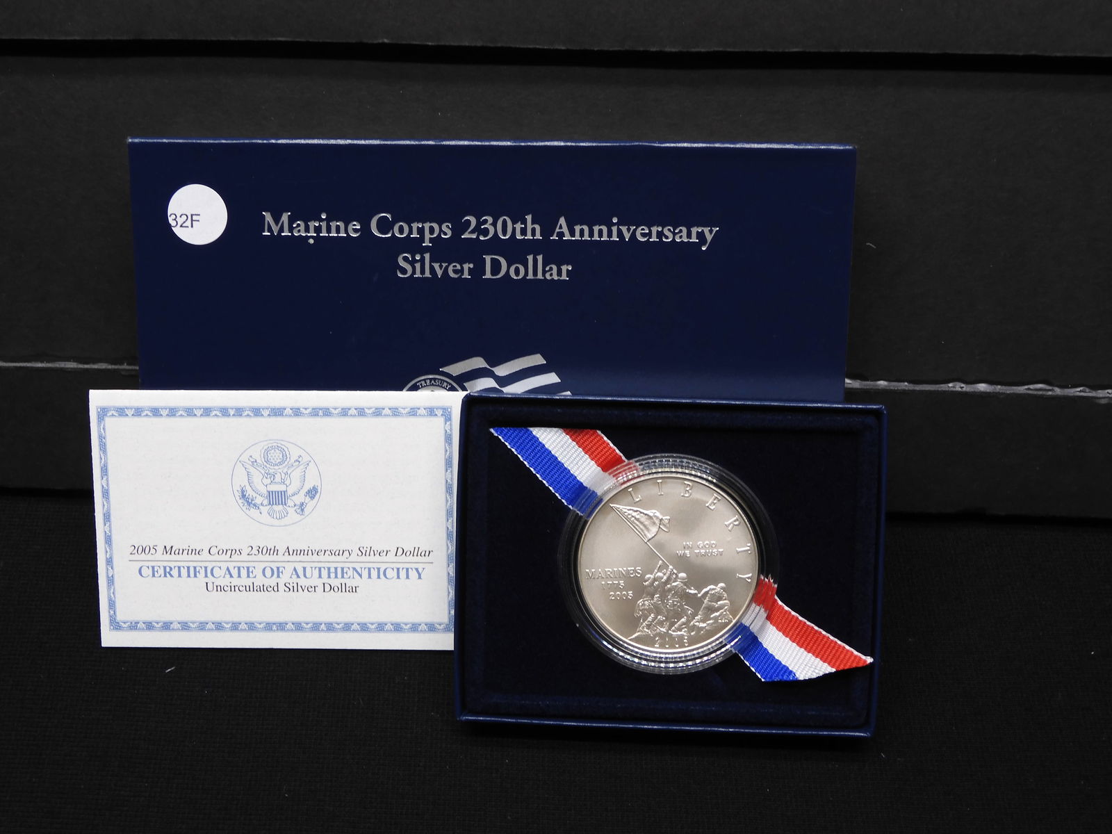 2005-P Marine Corps 230th Anniversary Silver Dollar in OGP w/ COA (1 of 4)