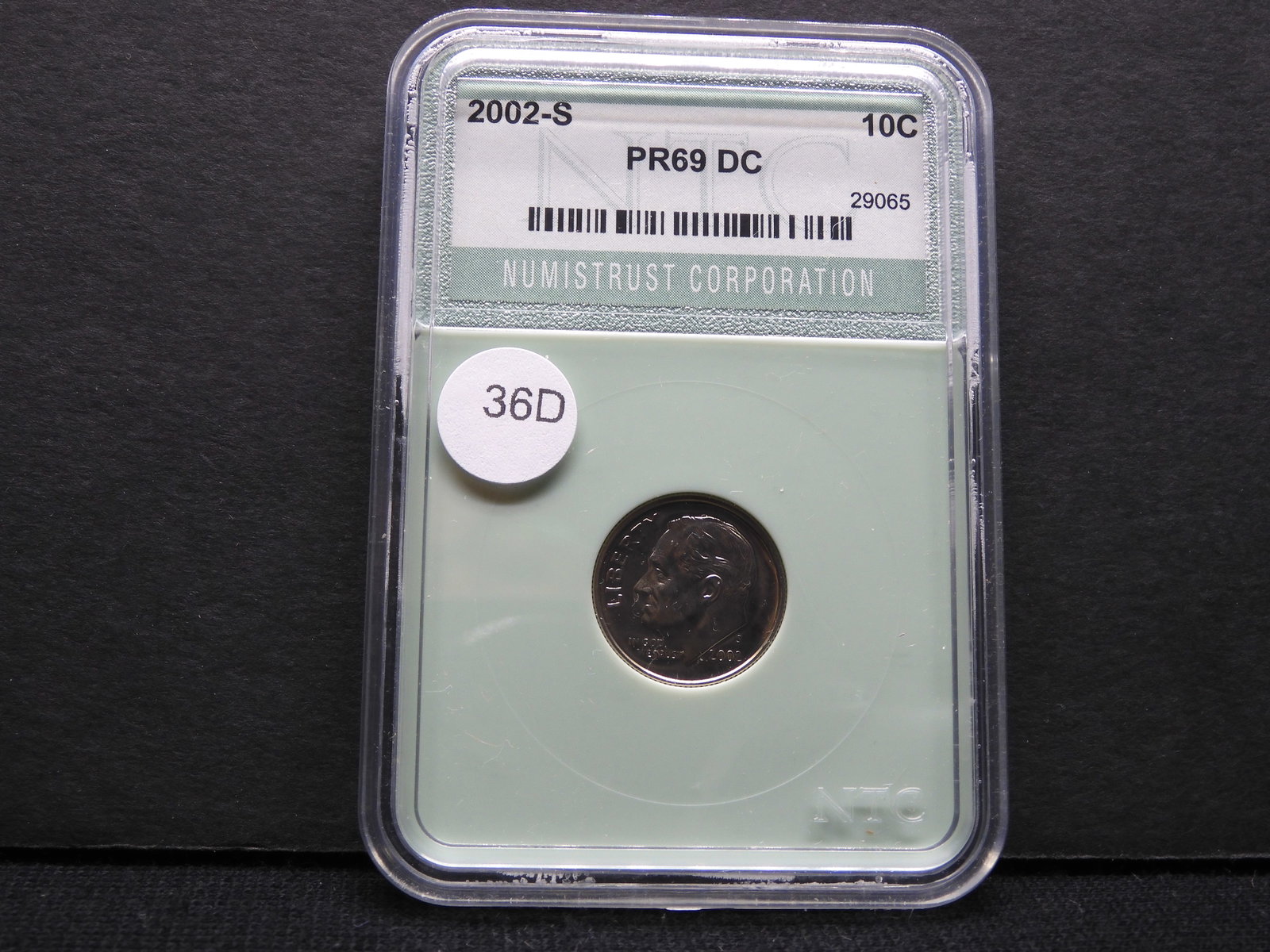2002-S Roosevelt Dime NTC PR69 DC: 2002-S Roosevelt Dime NTC PR69 DC
