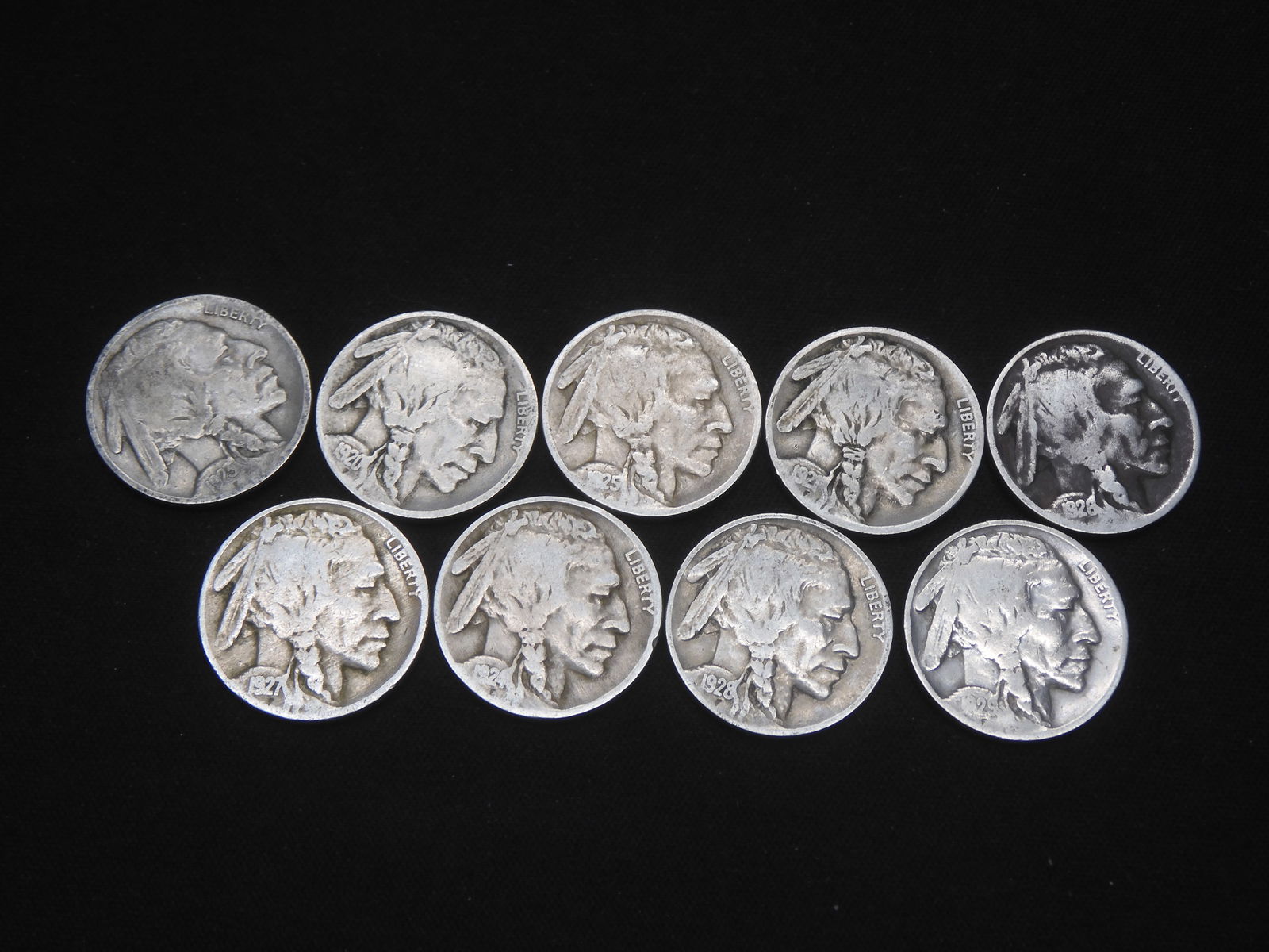 1920, 21, 23, 24, 25, 26, 27, 28, 29 Buffalo Nickels (1 of 2)