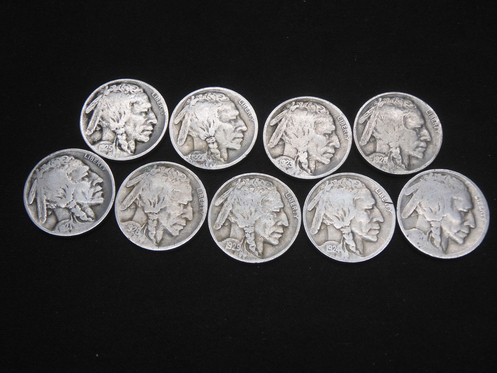 1920, 21, 23, 24, 25, 26, 27, 28, 29 Buffalo Nickels (1 of 2)