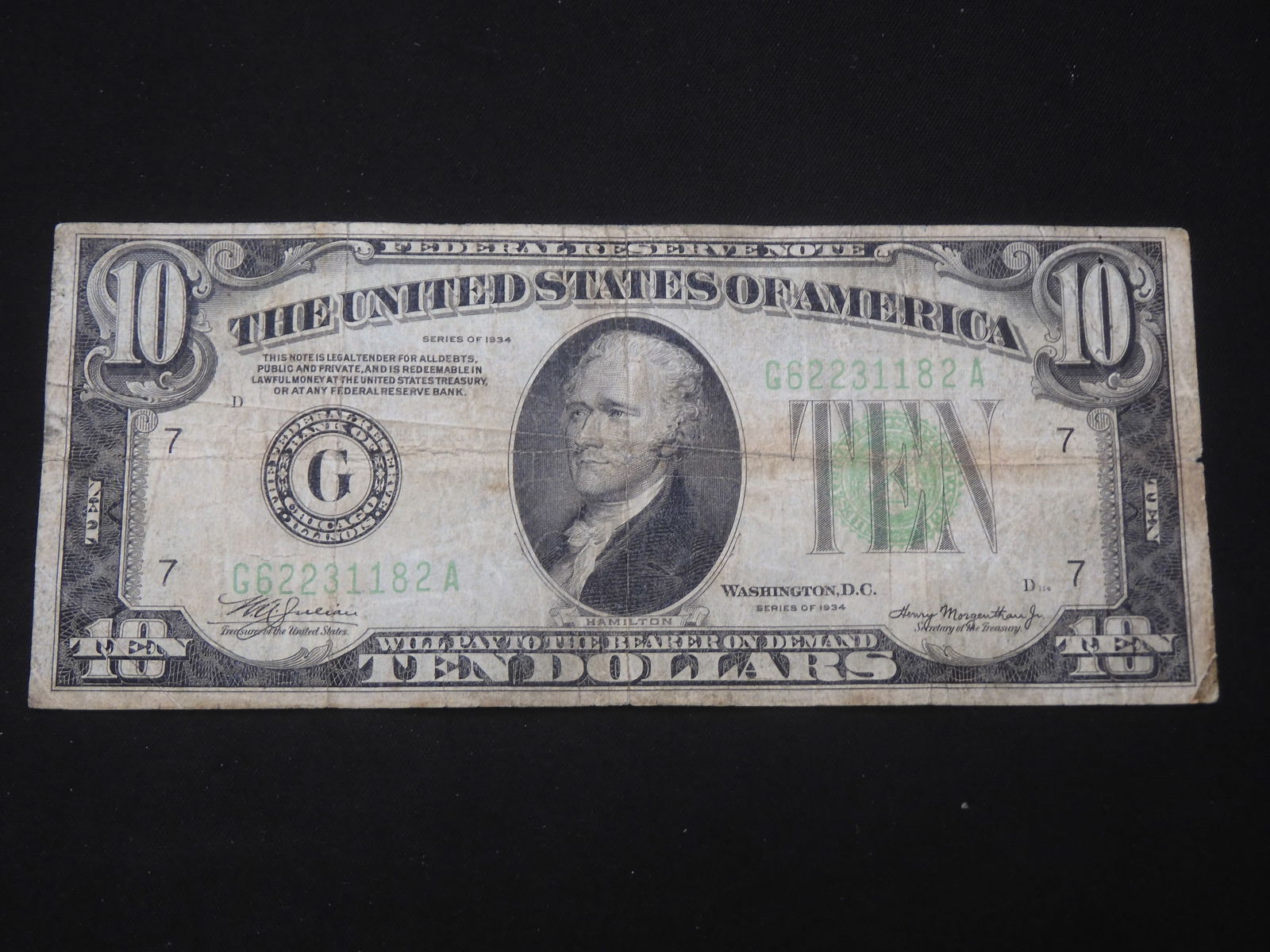 1934 $10 Federal Reserve Note  (1 of 3)