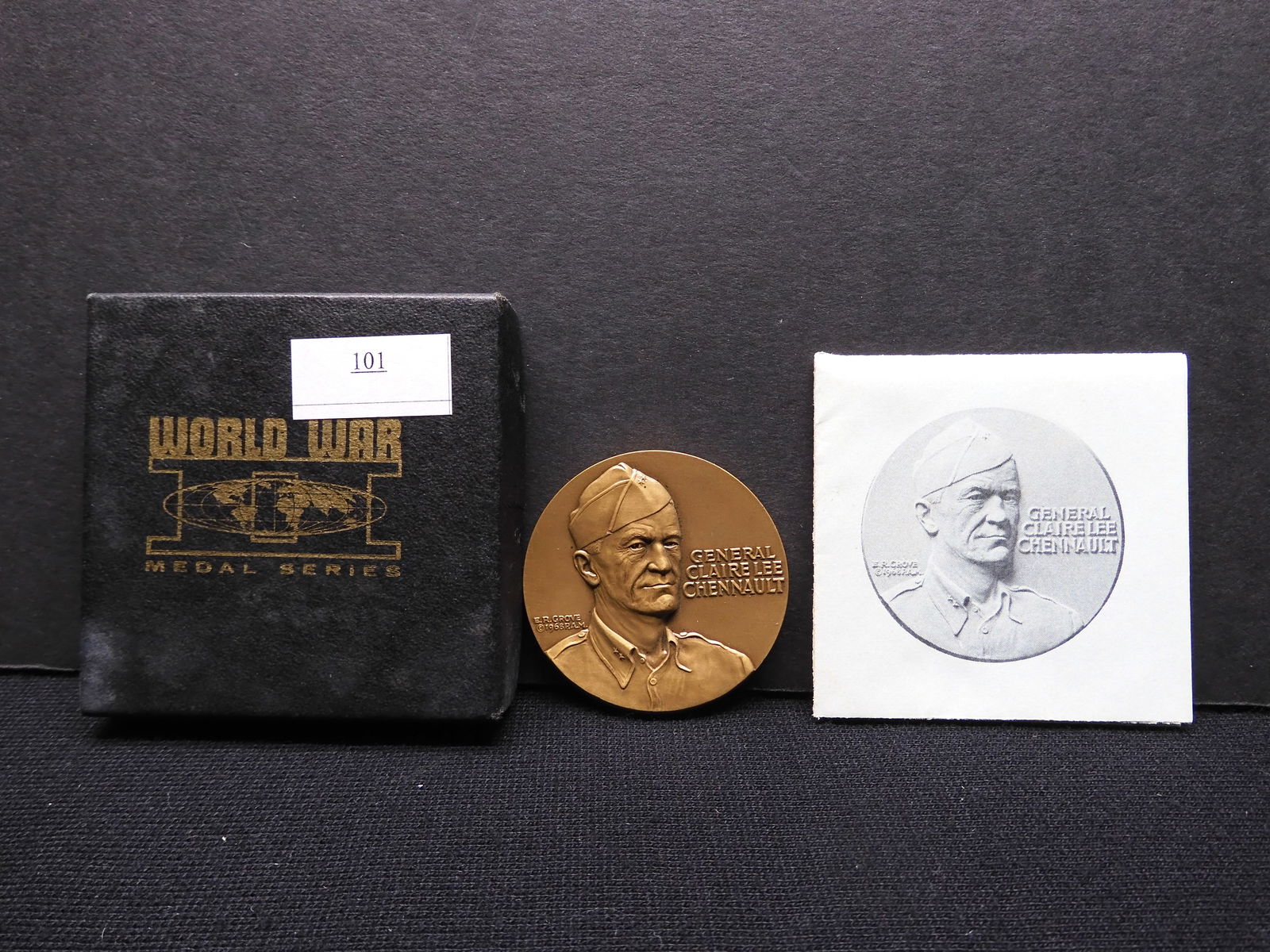 World War II Medal Series Featuring Gen. Claire Lee Chennault w/ COA: World War II Medal Series Featuring Gen. Claire Lee Chennault w/ COA