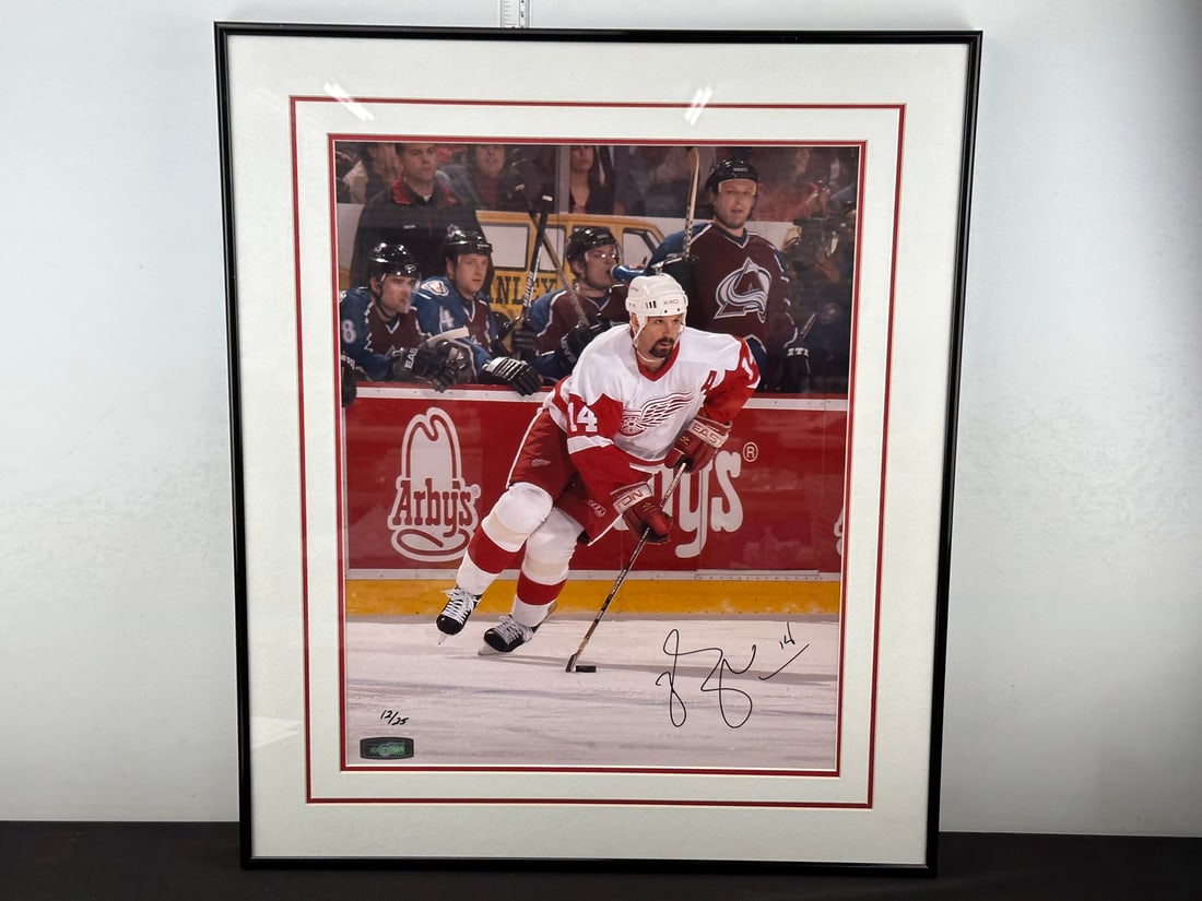 Detroit Red Wings Brendan Shanahan Signed Picture - #12/25 - Hockeytown Authentics COA - Hall of: Detroit Red Wings Brendan Shanahan Signed Picture - #12/25 - Hockeytown Authentics Matching COA Hologram Sticker and Paperwork - Measures approx 22" x 26" - Official Detroit Red Wings Team Certified M