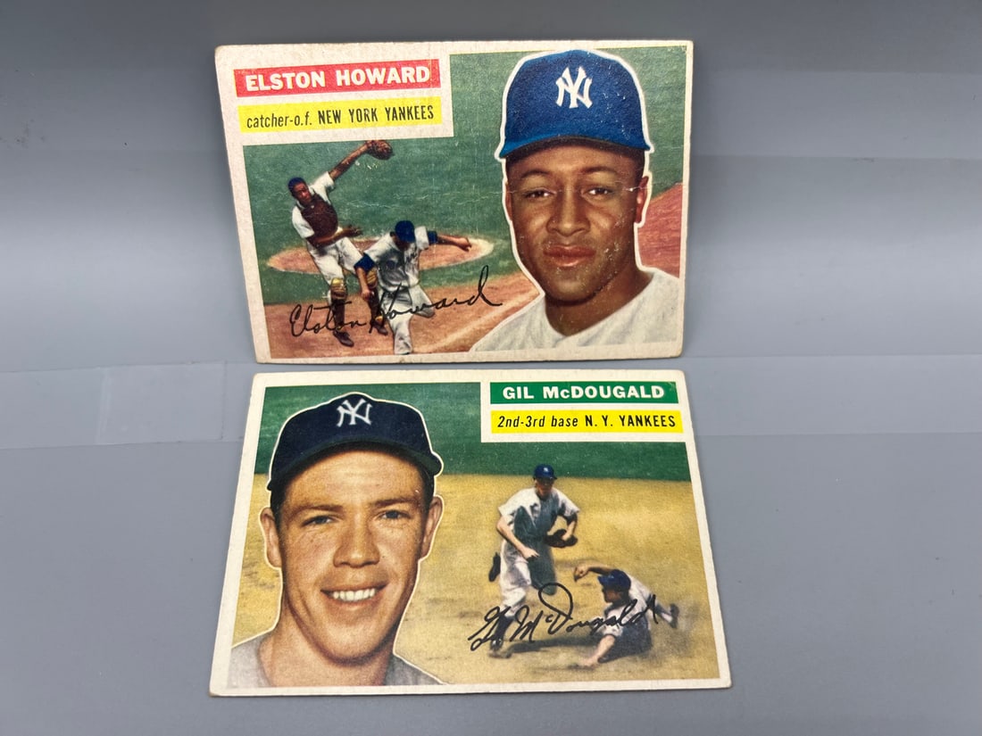 (2) Yankees - 1956 Topps / #208 Howard & #225 McDougald: (2) Yankees - 1956 Topps / #208 Howard & #225 McDougald